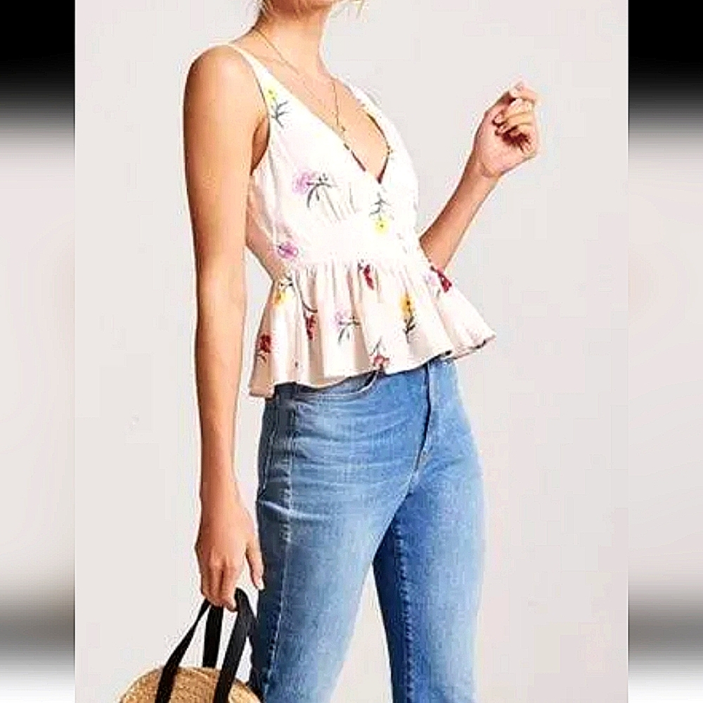 Floral Peplum Sleeveless Cropped Top Boho Party Pastel Sexy Gift Spring Summer